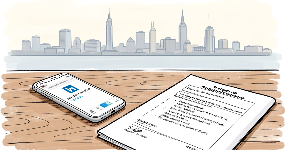Remote job search chicago phone alert and resume on desk