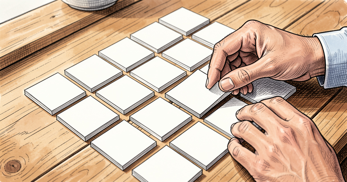 Content strategy services audit mapping editorial calendar on blank index cards